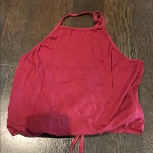 Red halter tank top